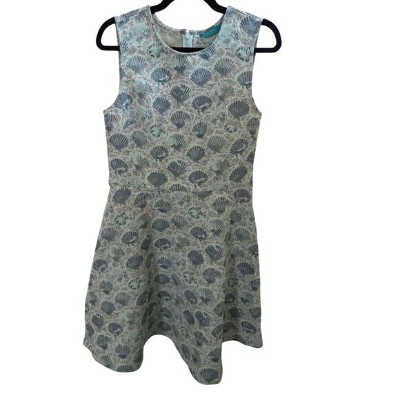 NWT Tori Richard Under Boardwalk Franchesca dress seashells blue sz 8 $295 tag - Picture 3 of 7